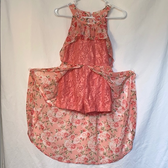 Girls Floral Maxi Dress with Shorts, Sz 10/12 - Picture 4 of 7